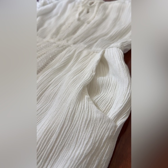 Boho White Lace-Trimmed Dress Size M - Picture 7 of 7